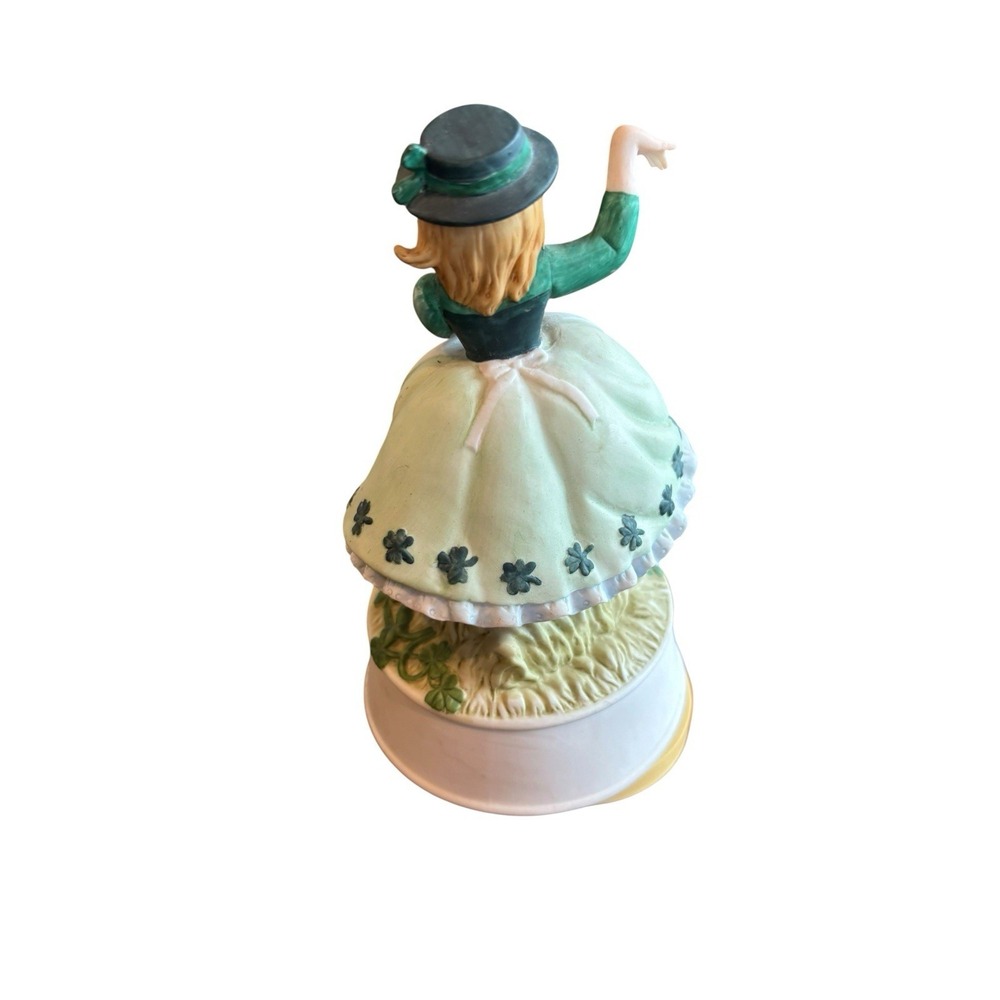 SCHMID BROS Japan Music Box‎ My Wild Irish Rose Girl Shamrocks  1984 - Picture 3 of 5